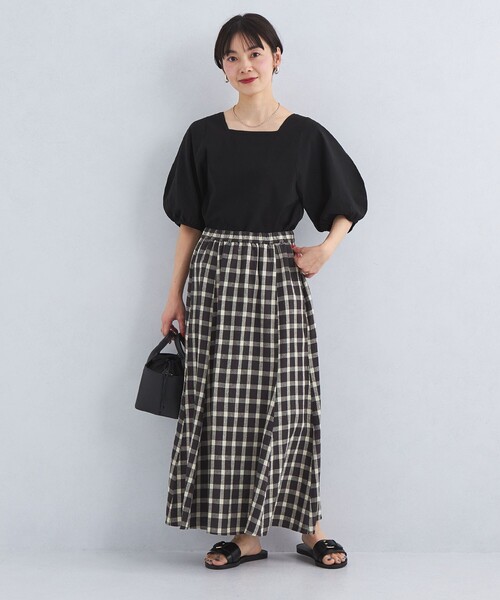 green label relaxing（グリーンレーベルリラクシング）の「［size SHORT/TALLあり］BREEZE LINEN ブリーズリネン マーメイド スカート（スカート・レディース・ホワイト/モカ/その他4/ブラック/ケリー・FREE/SHORT/TALL）」の15枚目の写真