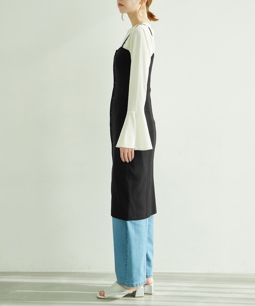 ROPE' PICNIC（ロペピクニック）の「着丈が選べる/ニットビスチェ（キャミソール・レディース・オフホワイト/ブラック・38/36）」の18枚目の写真