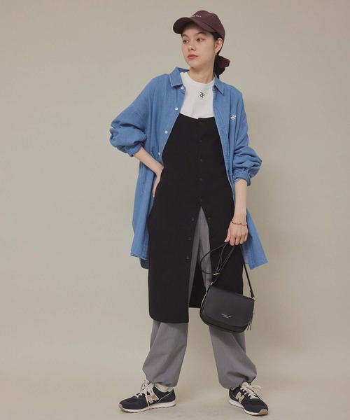 ROPE' PICNIC（ロペピクニック）の「着丈が選べる/ニットビスチェ（キャミソール・レディース・オフホワイト/ブラック・38/36）」の4枚目の写真