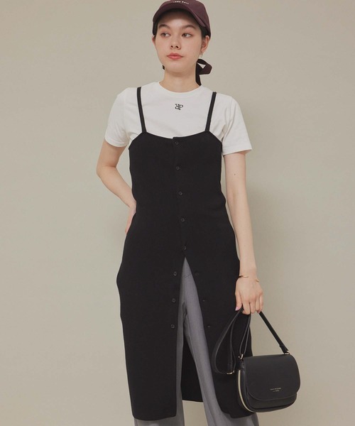 ROPE' PICNIC（ロペピクニック）の「着丈が選べる/ニットビスチェ（キャミソール・レディース・オフホワイト/ブラック・38/36）」の6枚目の写真