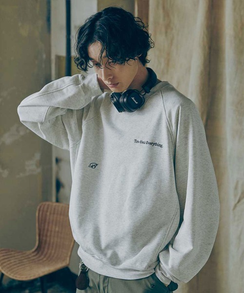 Bleme（ブレム）の「サイドパネル 刺繍ロゴ リラクシー ライトウエイトスウェット（スウェット・メンズ・ネイビー/オートミール・M/S/XL/L）」の11枚目の写真