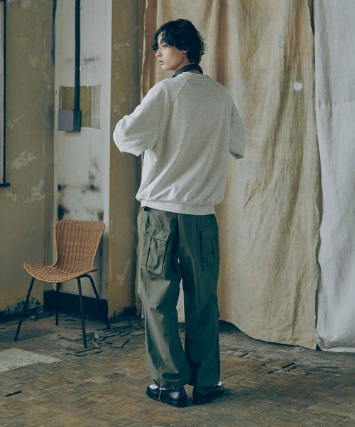 Bleme（ブレム）の「サイドパネル 刺繍ロゴ リラクシー ライトウエイトスウェット（スウェット・メンズ・ネイビー/オートミール・M/S/XL/L）」の10枚目の写真