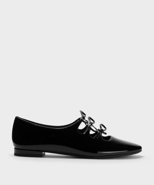 CHARLES & KEITH（チャールズ & キース）の「Dorri ドリー トリプルボウバレエフラット（バレエシューズ・レディース・ブラック系その他6/オフホワイト・22.5cm/23cm/23.5cm/24.5cm/25cm）」の2枚目の写真