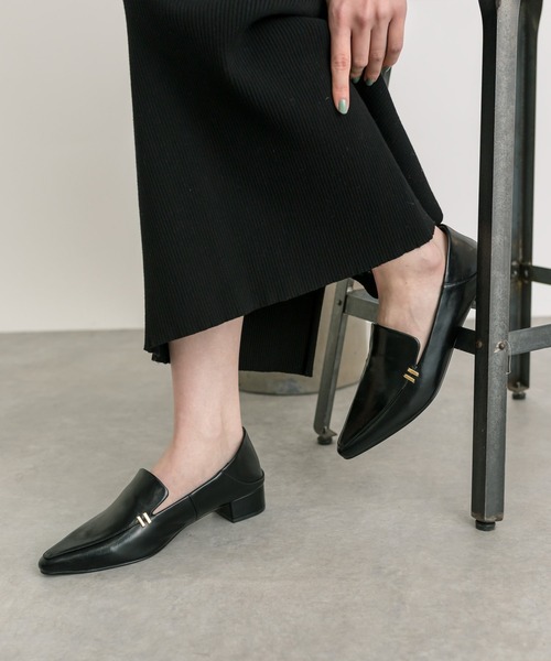 RIVE DROITE(リヴドロワ)の「2WAYサイドメタルシューズ(ローファー・レディース・ブラック/ベージュ・S/M/L)」の3枚目の写真