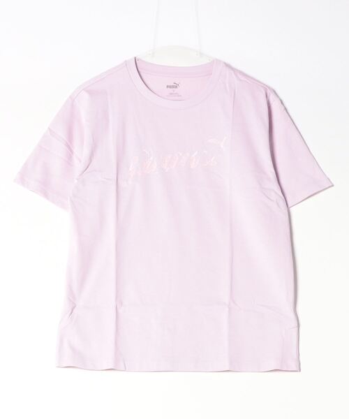PUMA(プーマ)の「【別注】プーマ PUMA ESS+ MX グラフィック リラックス SS Tシャツ_ 限定コラボ(Tシャツ/カットソー・レディース・サックスブルー/ライラック/ブラック/ホワイト・S/M/L/XL)」の4枚目の写真