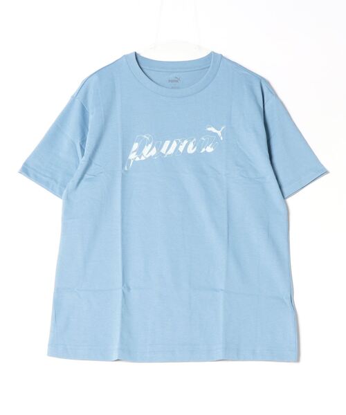 PUMA(プーマ)の「【別注】プーマ PUMA ESS+ MX グラフィック リラックス SS Tシャツ_ 限定コラボ(Tシャツ/カットソー・レディース・サックスブルー/ライラック/ブラック/ホワイト・S/M/L/XL)」の3枚目の写真