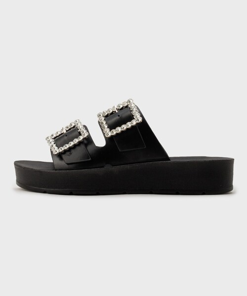 OPAQUE.CLIP（オペークドットクリップ）の「◆ビジューバックルダブルベルトサンダル（サンダル・レディース・オフホワイト/ブラック/ゴールド・02/03）」の8枚目の写真