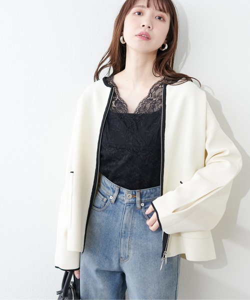 natural couture（ナチュラルクチュール）の「前後2WAY総レースインナー（タンクトップ・レディース・ピンクベージュ/グレイッシュベージュ/ブラック/オフホワイト・FREE）」の16枚目の写真