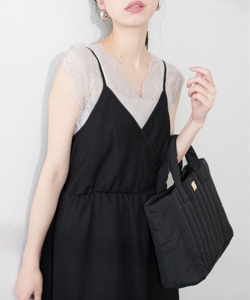 natural couture（ナチュラルクチュール）の「前後2WAY総レースインナー（タンクトップ・レディース・ピンクベージュ/グレイッシュベージュ/ブラック/オフホワイト・FREE）」の20枚目の写真