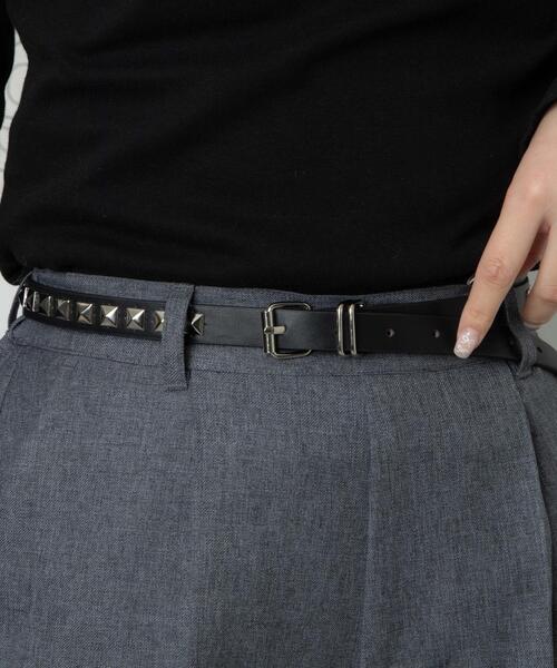 WEGO（ウィゴー）の「WEGO/スクエアスタッズ細ベルト（ベルト・レディース・ブラック/ホワイト・FREE）」の10枚目の写真