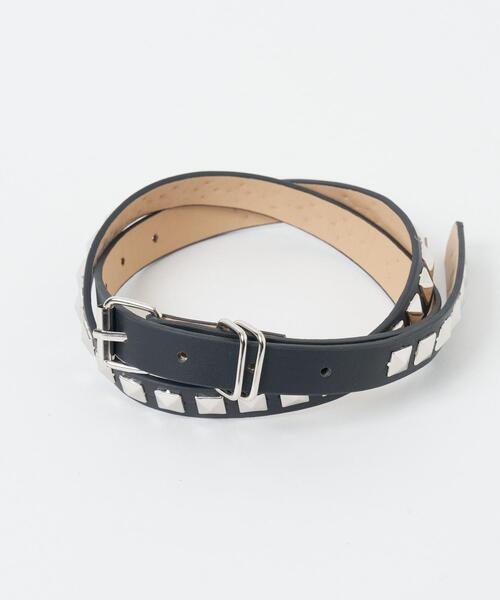 WEGO（ウィゴー）の「WEGO/スクエアスタッズ細ベルト（ベルト・レディース・ブラック/ホワイト・FREE）」の5枚目の写真