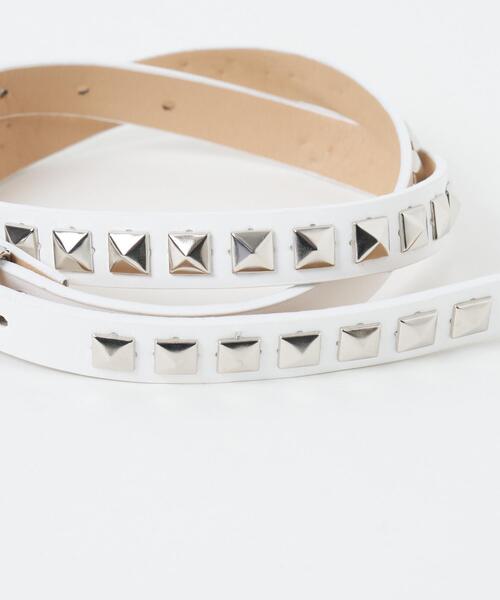 WEGO（ウィゴー）の「WEGO/スクエアスタッズ細ベルト（ベルト・レディース・ブラック/ホワイト・FREE）」の8枚目の写真