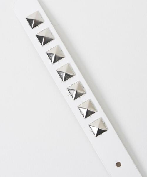 WEGO（ウィゴー）の「WEGO/スクエアスタッズ細ベルト（ベルト・レディース・ブラック/ホワイト・FREE）」の3枚目の写真