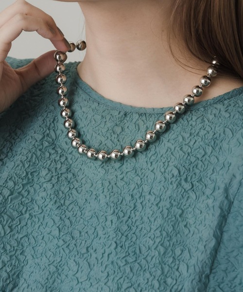 SMELLY（スメリー）の「メタルボールチェーンネックレス（ネックレス・レディース・シルバー・-）」の2枚目の写真