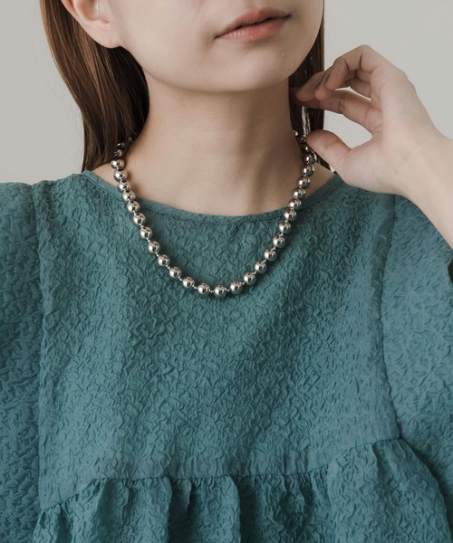 SMELLY（スメリー）の「メタルボールチェーンネックレス（ネックレス・レディース・シルバー・-）」の4枚目の写真