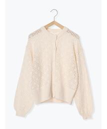 sm2rhythm | 透かし編みクルーネックカーディガン(カーディガン/ボレロ)