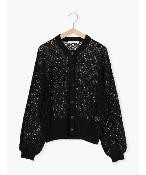 sm2rhythm（サマンサモスモスリズム）の「透かし編みクルーネックカーディガン（カーディガン/ボレロ・レディース・オフホワイト/ブラック/ブルー・F）」の10枚目の写真