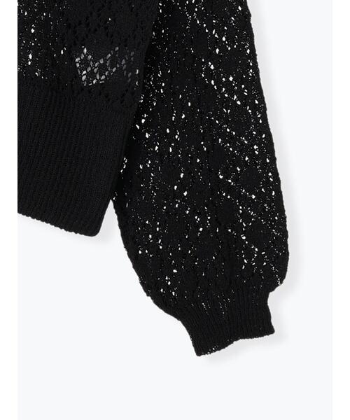 sm2rhythm（サマンサモスモスリズム）の「透かし編みクルーネックカーディガン（カーディガン/ボレロ・レディース・オフホワイト/ブラック/ブルー・F）」の7枚目の写真