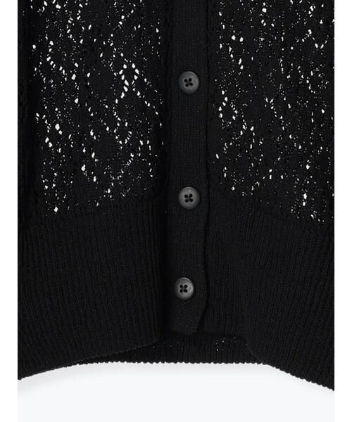 sm2rhythm（サマンサモスモスリズム）の「透かし編みクルーネックカーディガン（カーディガン/ボレロ・レディース・オフホワイト/ブラック/ブルー・F）」の6枚目の写真