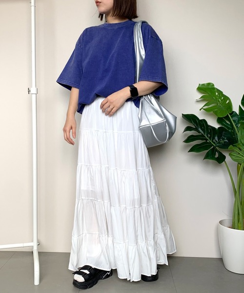 CRB（シーアールビー）の「マキシティアードロングスカート（スカート・レディース・ベージュ/オフホワイト/ブラック・F）」の13枚目の写真