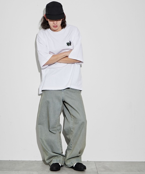 BEN DAVIS(ベンデイビス)の「∴WEGO/別注ベンデイビスワンポイントT(Tシャツ/カットソー・メンズ・ホワイト/ブラック/オートミール/ブルー・LARGE/MEDIUM/SMALL)」の8枚目の写真