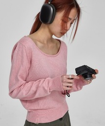 [MADE] クシュムコットンセミクロップUネックニット