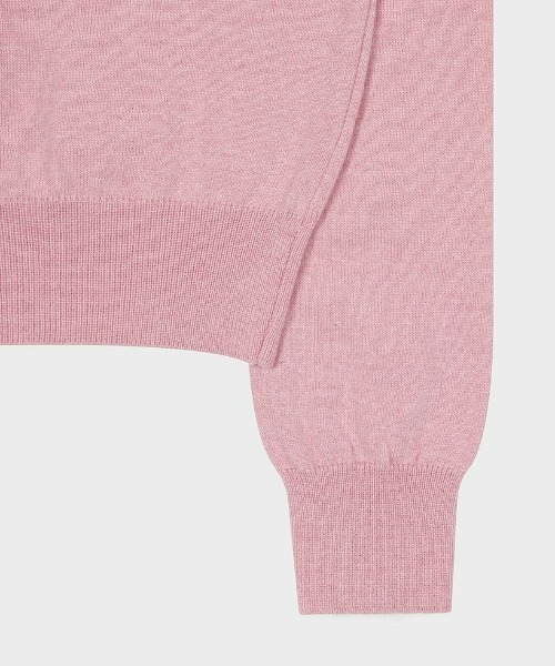 BLACKUP（ブラックアップ）の「[MADE] クシュムコットンセミクロップUネックニット（ニット/セーター・レディース・ピンク/グレー/アイボリー/ブラック・FREE）」の12枚目の写真