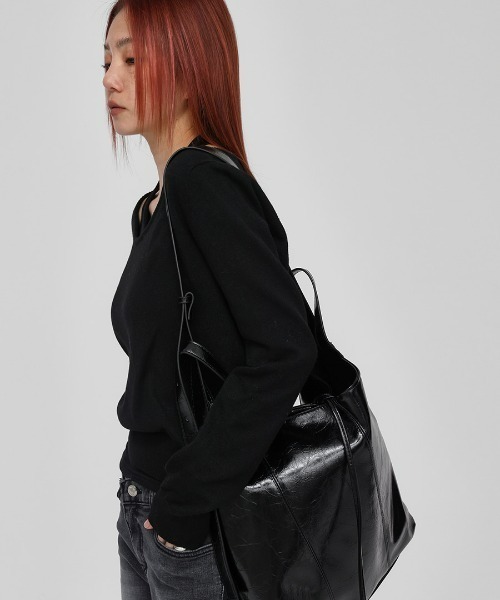 BLACKUP（ブラックアップ）の「[MADE] クシュムコットンセミクロップUネックニット（ニット/セーター・レディース・ピンク/グレー/アイボリー/ブラック・FREE）」の13枚目の写真