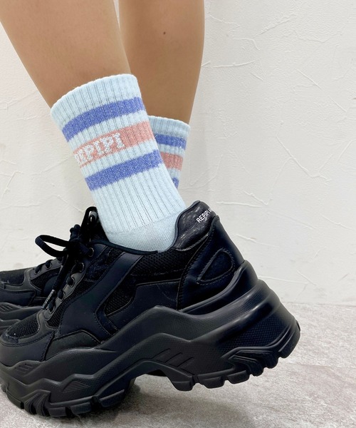 repipi armario（レピピ アルマリオ）の「ハイショクラメラインソックス（ソックス/靴下・キッズ・ピンク系その他/ブルー系その他/グリーン系その他/ブルー系その他2/イエロー系その他/グリーン系その他2/ピンク系その他2/パープル/ブルー・FREE）」の4枚目の写真