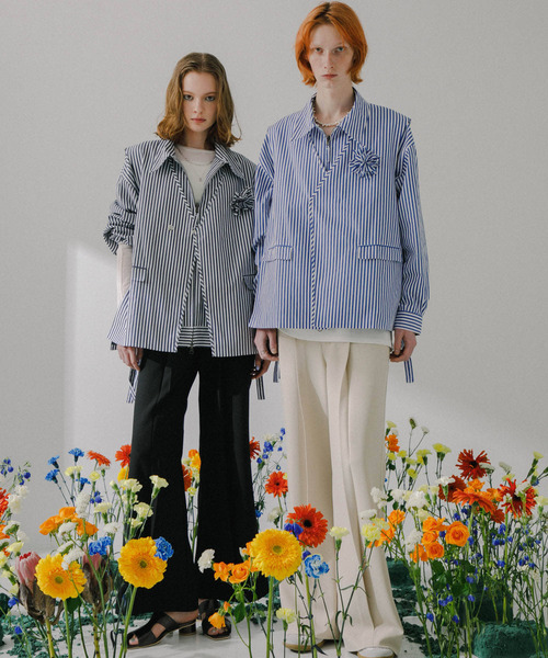 SENSE OF PLACE by URBAN RESEARCH（センスオブプレイスバイアーバンリサーチ）の「hxcyyd × SOP　セーラーフレアパンツ(UNISEX)（その他パンツ・メンズ・ブラック/ベージュ・MEDIUM/LARGE）」の5枚目の写真