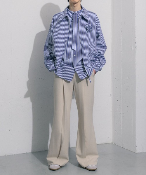 SENSE OF PLACE by URBAN RESEARCH(センスオブプレイスバイアーバンリサーチ)の「hxcyyd × SOP セーラーフレアパンツ(UNISEX)(その他パンツ・メンズ・ブラック/ベージュ・MEDIUM/LARGE)」の15枚目の写真