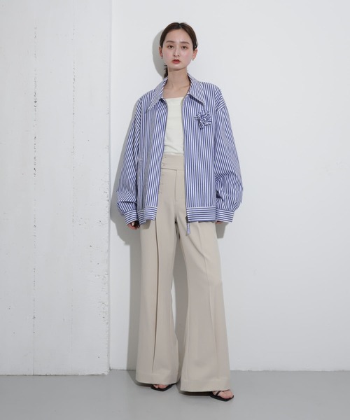 SENSE OF PLACE by URBAN RESEARCH(センスオブプレイスバイアーバンリサーチ)の「hxcyyd × SOP セーラーフレアパンツ(UNISEX)(その他パンツ・メンズ・ブラック/ベージュ・MEDIUM/LARGE)」の18枚目の写真