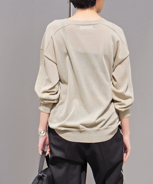 AP STUDIO（エーピーストゥディオ）の「シアーニットプルオーバー（ニット/セーター・レディース・ブラック/ベージュ・FREE）」の4枚目の写真