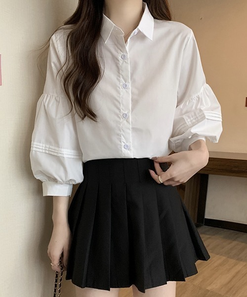 gossip!ロサンゼルス(ゴシップロサンゼルス)の「YUGA パフスリーブ ブラウス(シャツ/ブラウス・レディース・ホワイト/ブラック・M/L)」の8枚目の写真