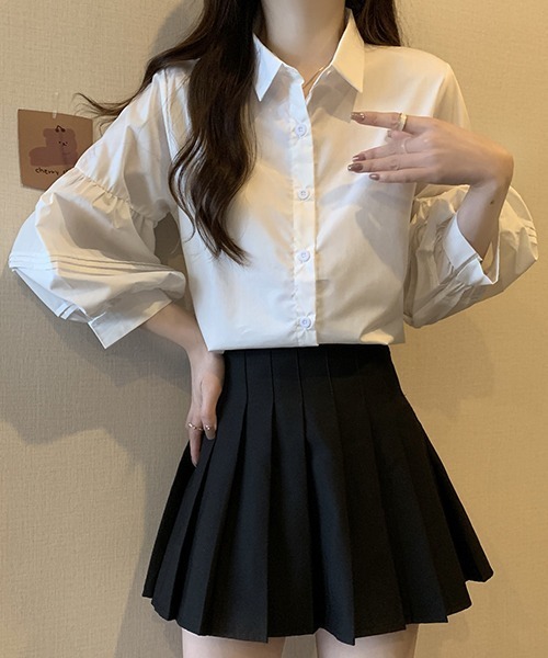 gossip!ロサンゼルス(ゴシップロサンゼルス)の「YUGA パフスリーブ ブラウス(シャツ/ブラウス・レディース・ホワイト/ブラック・M/L)」の9枚目の写真