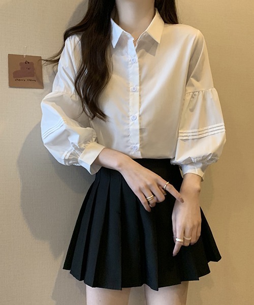 gossip!ロサンゼルス(ゴシップロサンゼルス)の「YUGA パフスリーブ ブラウス(シャツ/ブラウス・レディース・ホワイト/ブラック・M/L)」の10枚目の写真