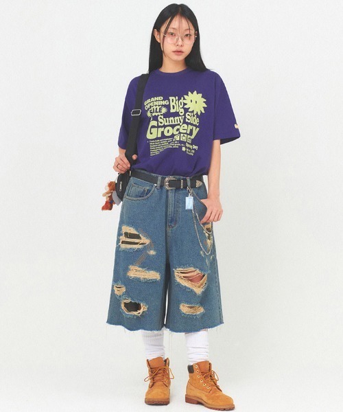 MAINBOOTH(メインブース)の「A'GEM/9 × .kom『MAIN BOOTH/メインブース』 Sunny Side T-shirt/サニーサイド Tシャツ(Tシャツ/カットソー・レディース・ネイビー/ホワイト・2/3)」の19枚目の写真