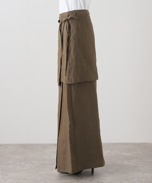 SAYAKADAVIS（サヤカディヴィス）の「SAYAKADAVIS Line Canvas Layered Wrap Skirt SSK3-LIC（スカート・レディース・ブラウン・SMALL）」の22枚目の写真