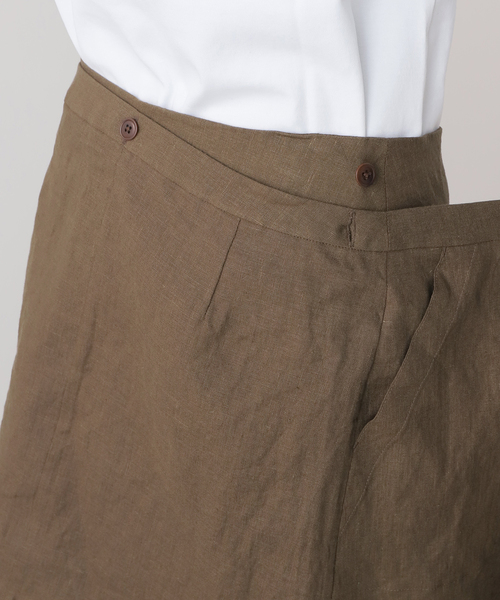 SAYAKADAVIS（サヤカディヴィス）の「SAYAKADAVIS Line Canvas Layered Wrap Skirt SSK3-LIC（スカート・レディース・ブラウン・SMALL）」の8枚目の写真