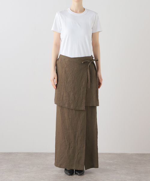SAYAKADAVIS（サヤカディヴィス）の「SAYAKADAVIS Line Canvas Layered Wrap Skirt SSK3-LIC（スカート・レディース・ブラウン・SMALL）」の18枚目の写真