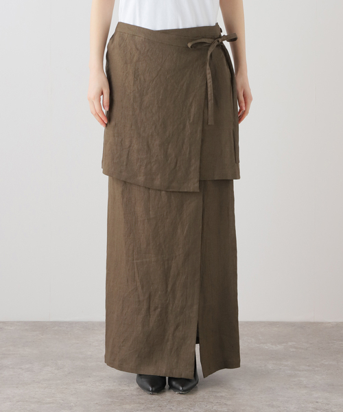 SAYAKADAVIS（サヤカディヴィス）の「SAYAKADAVIS Line Canvas Layered Wrap Skirt SSK3-LIC（スカート・レディース・ブラウン・SMALL）」の19枚目の写真