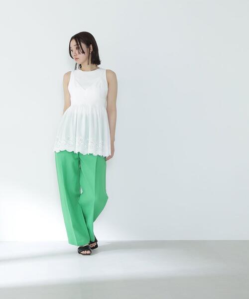 NATURAL BEAUTY BASIC(ナチュラルビューティーベーシック)の「◇カットワークキャミチュニック(キャミソール・レディース・ブラック/ブルー/ホワイト・FREE)」の22枚目の写真