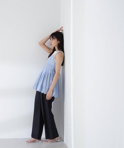 NATURAL BEAUTY BASIC(ナチュラルビューティーベーシック)の「◇カットワークキャミチュニック(キャミソール・レディース・ブラック/ブルー/ホワイト・FREE)」の8枚目の写真