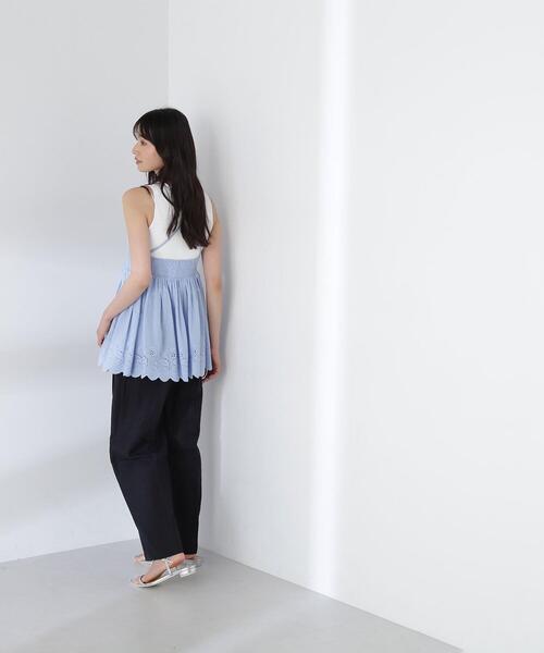 NATURAL BEAUTY BASIC(ナチュラルビューティーベーシック)の「◇カットワークキャミチュニック(キャミソール・レディース・ブラック/ブルー/ホワイト・FREE)」の6枚目の写真