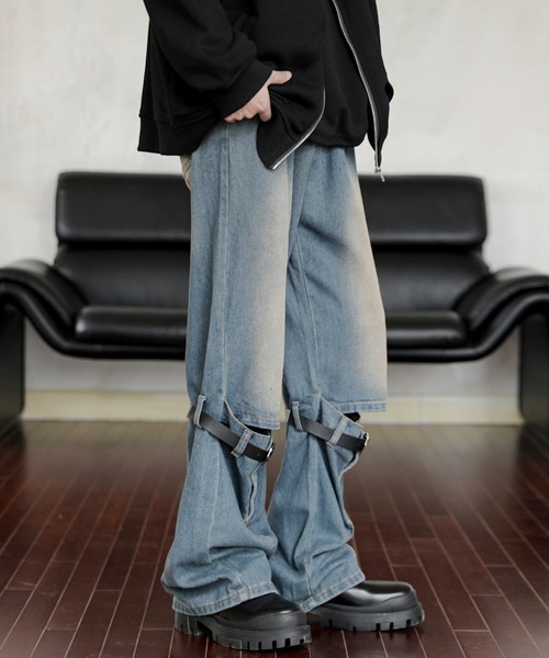 FVLMEN（フルメン）の「【FVLMEN】vintage wash belt design wide denim/ビンテージウォッシュ ベルト デザイン ワイド デニム（デニムパンツ・メンズ・ブルー/ブラック・LARGE/MEDIUM/X-LARGE）」の17枚目の写真