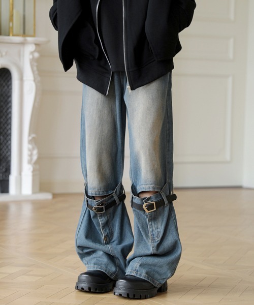 FVLMEN（フルメン）の「【FVLMEN】vintage wash belt design wide denim/ビンテージウォッシュ ベルト デザイン ワイド デニム（デニムパンツ・メンズ・ブルー/ブラック・LARGE/MEDIUM/X-LARGE）」の20枚目の写真