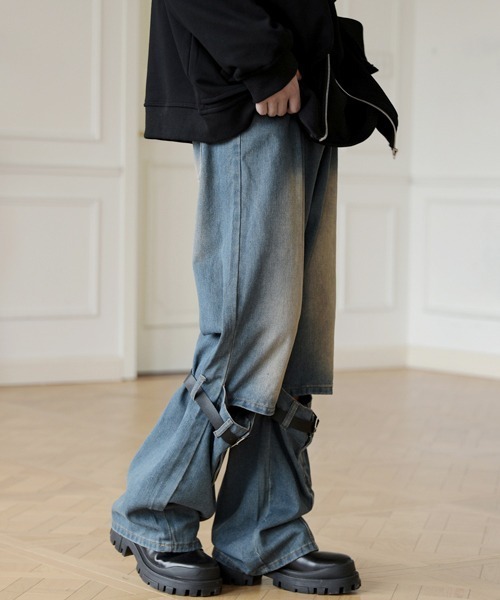 FVLMEN（フルメン）の「【FVLMEN】vintage wash belt design wide denim/ビンテージウォッシュ ベルト デザイン ワイド デニム（デニムパンツ・メンズ・ブルー/ブラック・LARGE/MEDIUM/X-LARGE）」の21枚目の写真