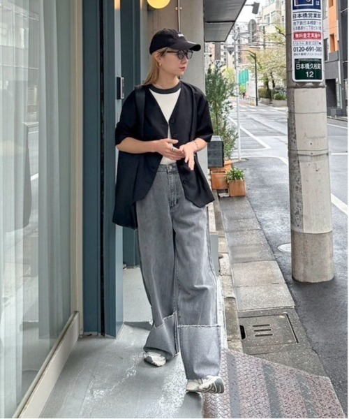 feepur（フェピュール）の「ノーカラーハーフジャケット（ノーカラージャケット・レディース・ブラック/ベージュ/グレー・MEDIUM）」の12枚目の写真