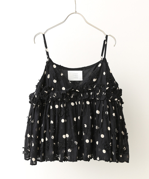 Spick & Span(スピックアンドスパン)の「crinkle crinkle crinkle 3D embroidery dot camisole CC-2509(シャツ/ブラウス・レディース・ブラック・FREE)」の1枚目の写真