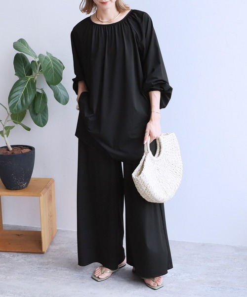 reca(レカ)の「UVカット ラッシュガード ワイドパンツ(ラッシュガード・レディース・ブラック/モカ・L/M)」の20枚目の写真